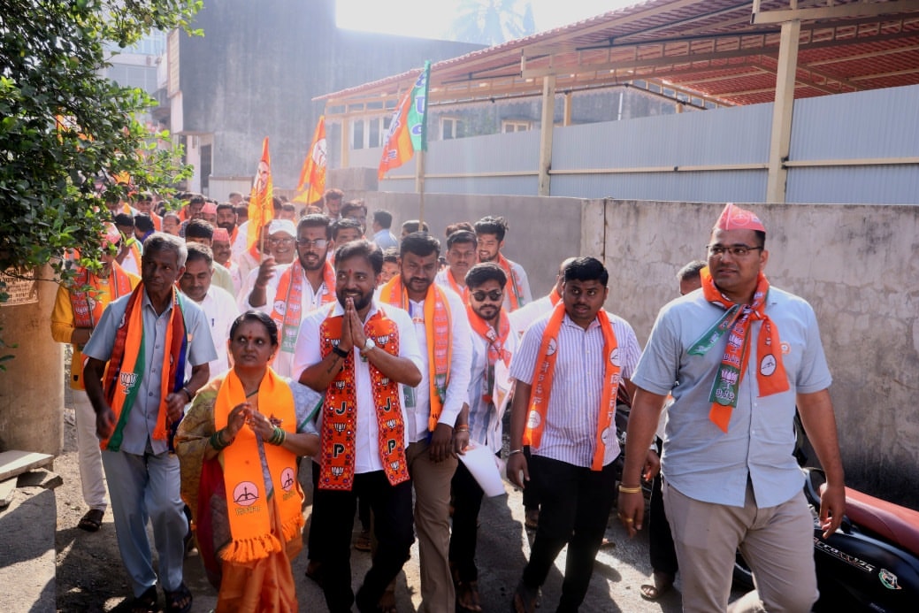 Enthusiastic march of BJP and allied parties in Hubi